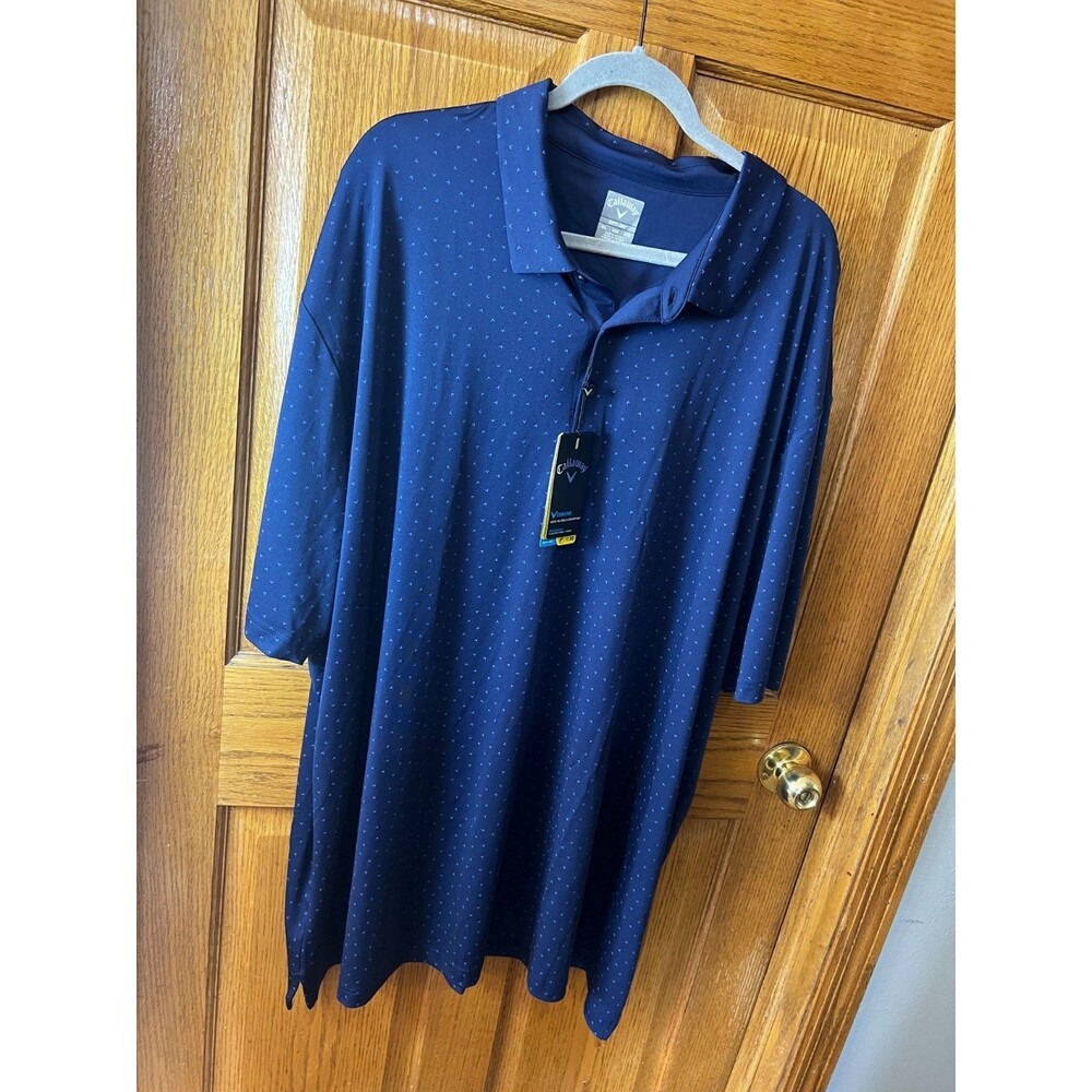 NEW Callaway Polo Golf Shirt Men’s 4XL Navy Blue Lightweight Stretch Opti-Dri